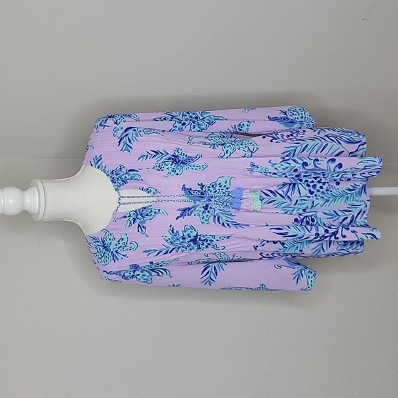 Lilly Pulitzer Tops - Lilly Pulitzer Marilina Light Purple Verbena Jungle Path Tunic Top